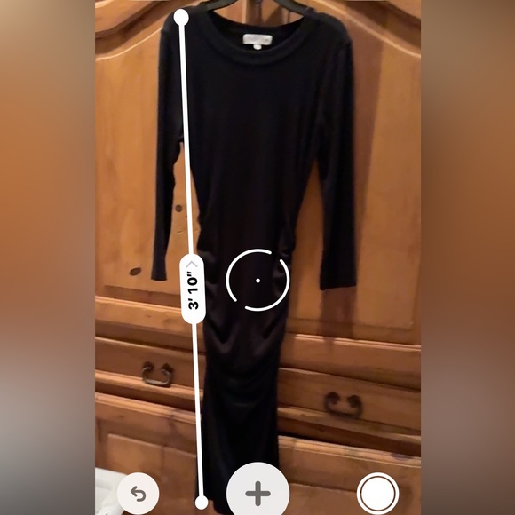 Michael Stars Women's Fitted Crew Neck Christina Ribbed Midi Dress,Side Slit MED - Picture 9 of 9